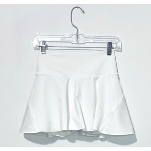 Athleta Ace Tennis Skort 13.5" Womens XXS White Zip Pockets Skirt Shorts Logo